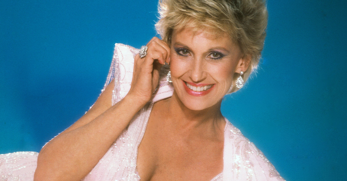 Tammy Wynette Smiling At The Camera Wearing White