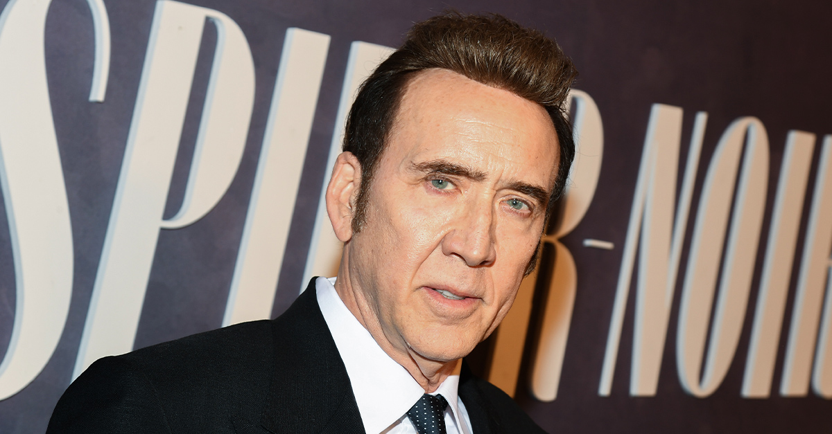 Nicolas Cage at the "Spider-Noir" world premiere held at Regal Times Square on May 13, 2026 in New York, New York.