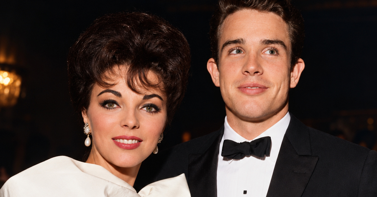 LOS ANGELES, CA - CIRCA 1959: Actor Warren Beatty and actress Joan Collins attend a party in Los Angeles, California.