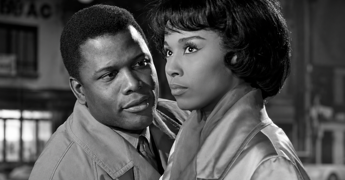 Screenshot of Sidney Poitier as Eddie Cook and Diahann Carroll as Connie Lampson in Paris Blues (1961)