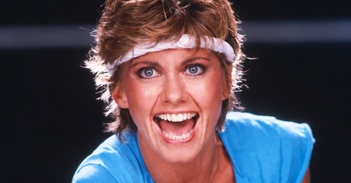 Screenshot of Olivia Newton-John in “Physical” music video (1981)