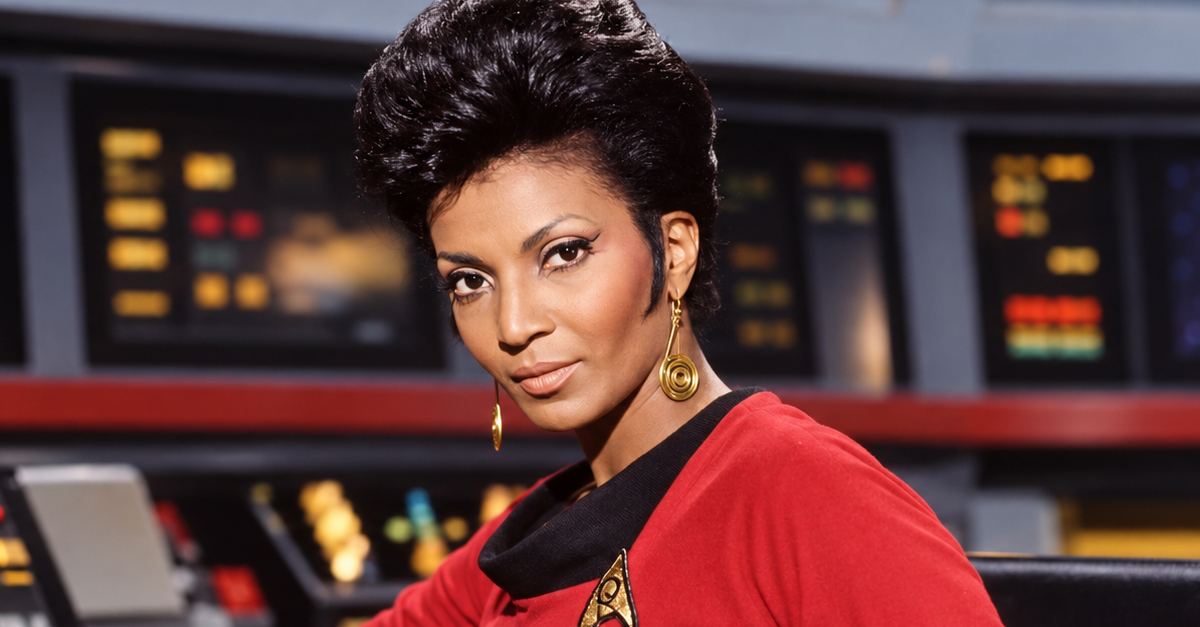 Actress Nichelle Nichols in Star Trek Uniform