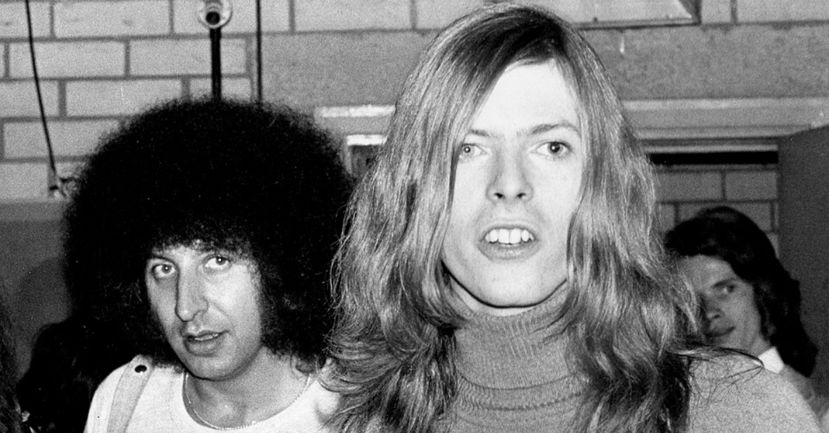 Tony Defries and David Bowie at Pork at London's Roundhouse 1971