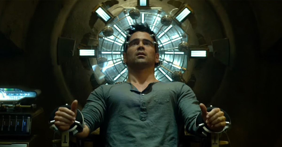 Screenshot from 2012's Total Recall, starring Colin Farrell