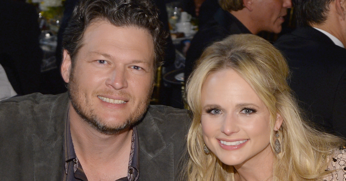 Singers Blake Shelton (L) and Miranda Lambert attend 2014 MusiCares Person Of The Year