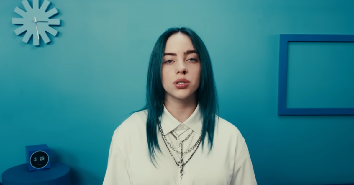 Screenshot from Billie Elish - bad guy, www.youtube.com