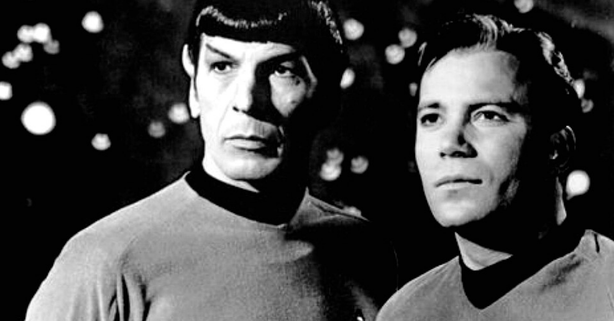 Publicity photo of Leonard Nimoy and William Shatner