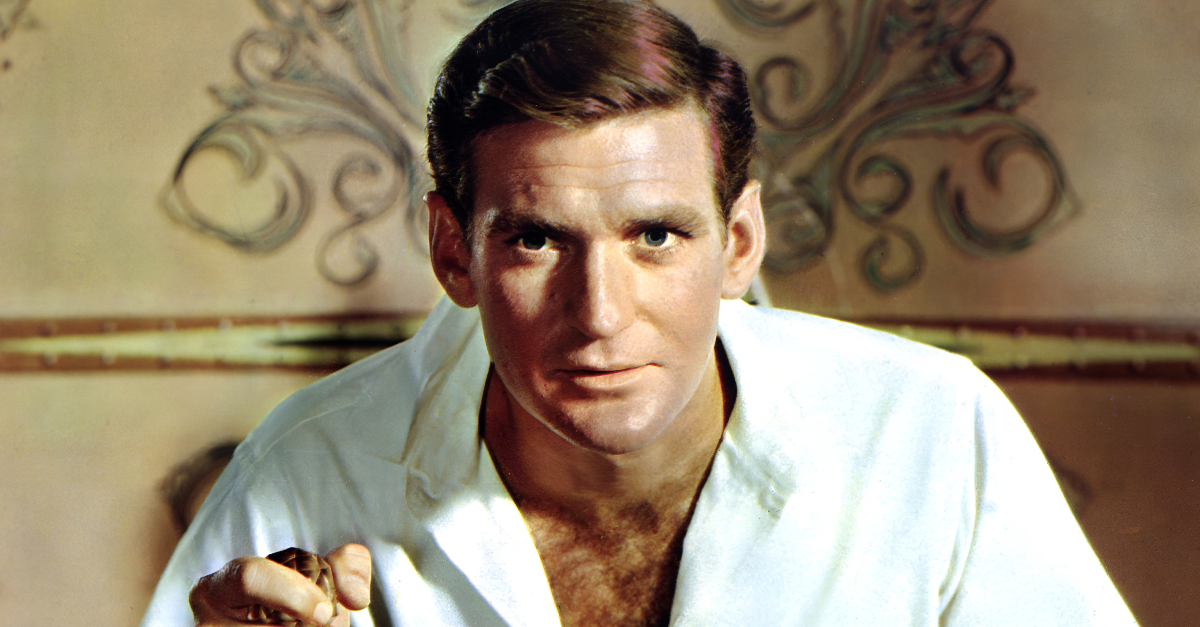 Rod Taylor as H George Wells in a publicity still for 'The Time Machine',