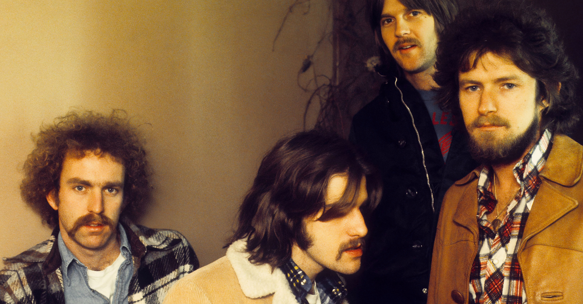 The Eagles pose for a group portrait in London in 1973