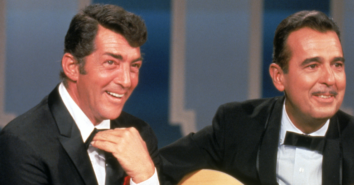 LOS ANGELES, CA - OCTOBER, 1966: Dean Martin on stage with actor, composer, singer and author, Tennessee Ernie Ford performs on "The Dean Martin Show" in October, 1966 in Los Angeles, California.
