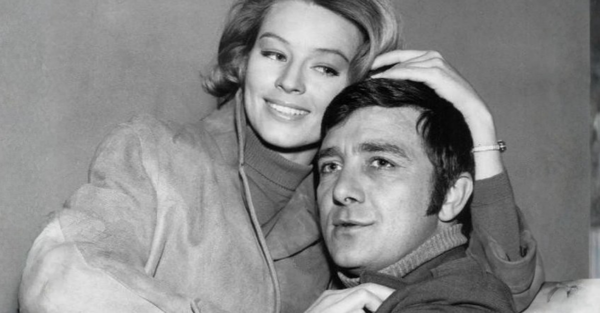 Photo of Richard Dawson as Newkirk with Ulla Stromstedt from the television program Hogan's Heroes.