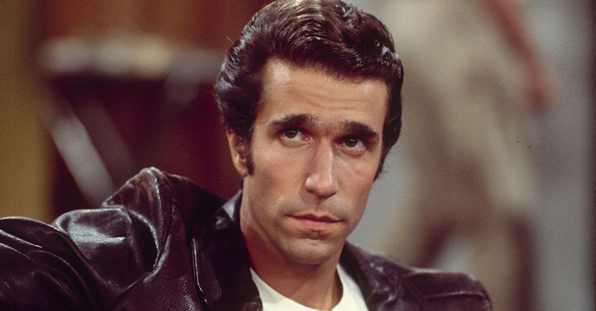 Screenshot of Henry Winkler as Arthur Fonzarelli on Happy Days (1974-1984)