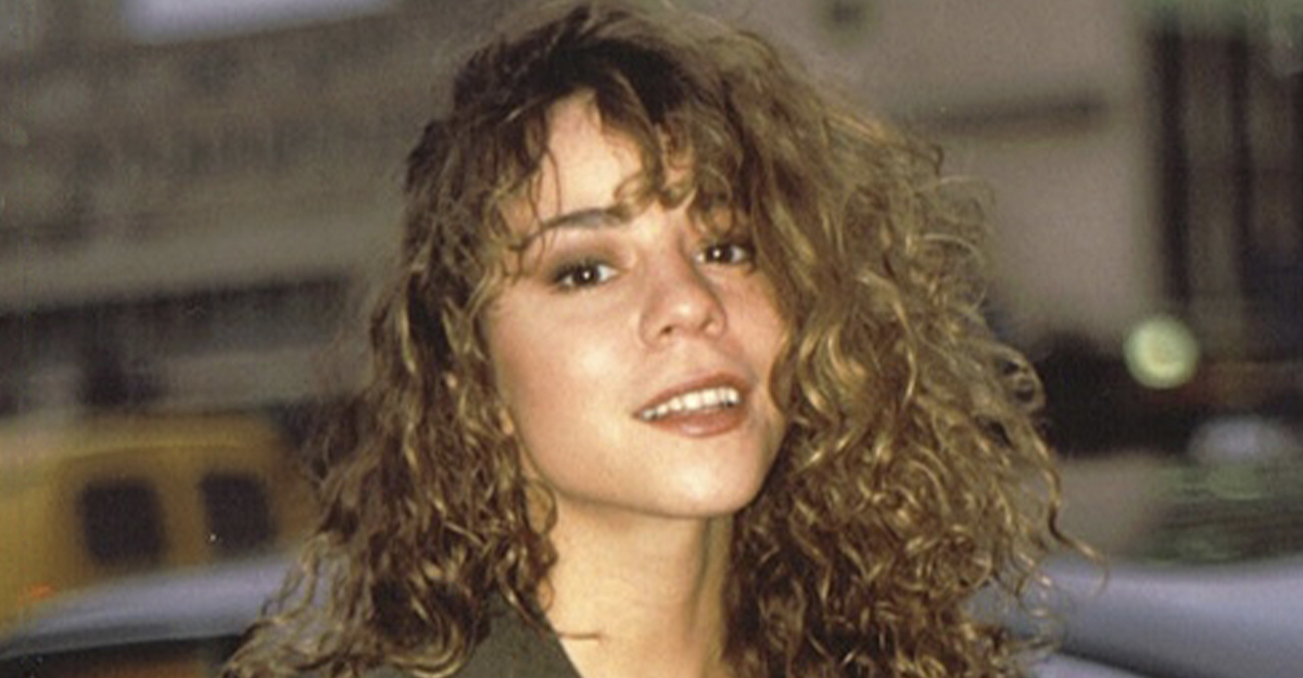 Mariah Carey exiting the Shepherd's Bush Theatre after promoting her single "Vision of Love" on The Wogan Show, in 1990.