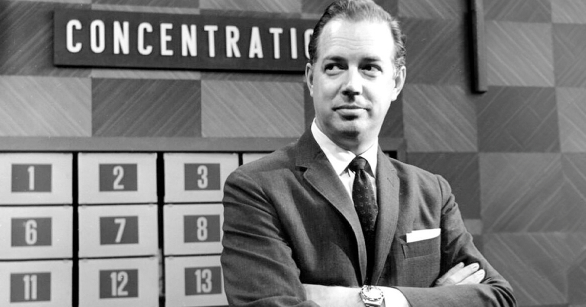 Photo of host Hugh Downs from the television game show Concentration.