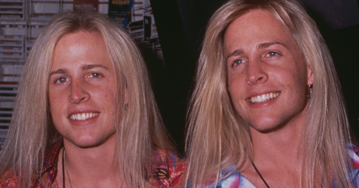 American singer-songwriters Matthew Nelson and Gunnar Nelson attend an event, circa 1990.