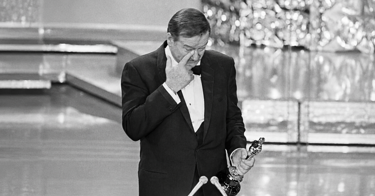John "Duke" Wayne's acceptance speech at the 42nd annual presentation of awards by the Academy of Motion Picture Arts and Sciences. He was named the best actor of 1969 for his role in "True Grit.