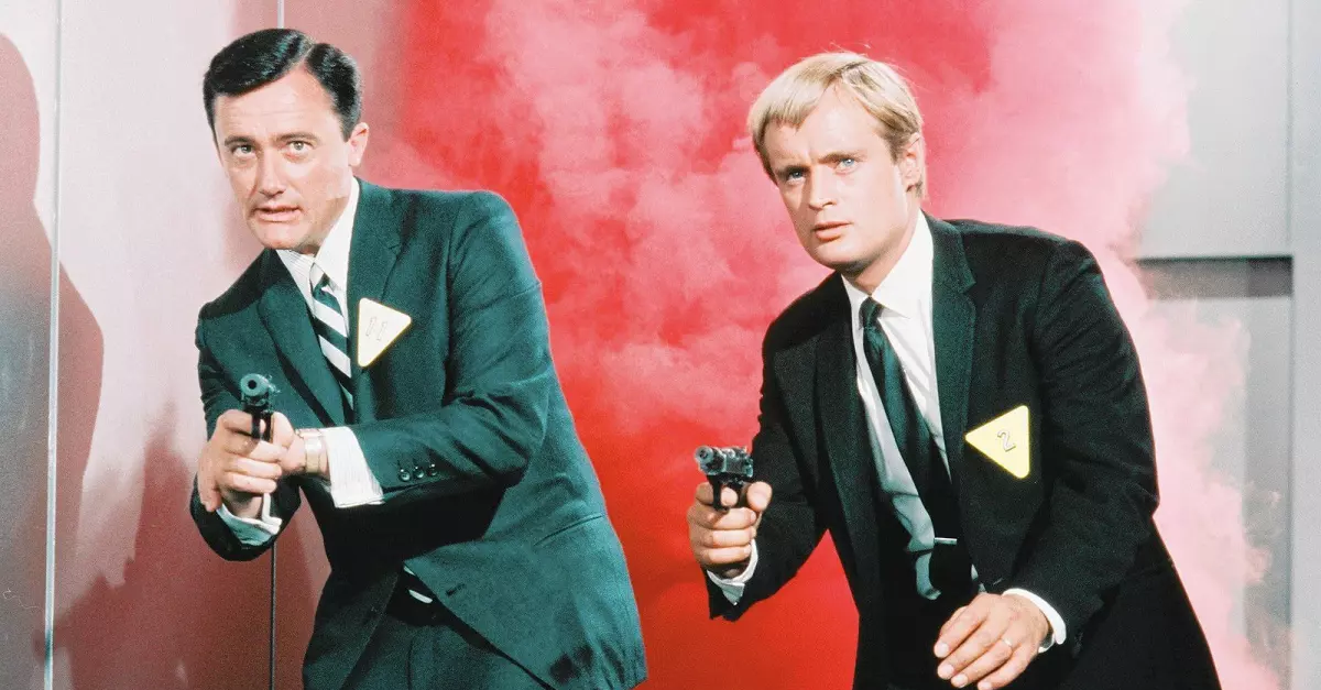 Screenshot of actors Robert Vaught and David McCallum in NBC’s The Man From U.N.C.L.E. (1964-1968)