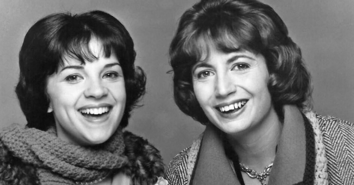 Publicity photo of Cindy Williams and Penny Marshall from the television show Laverne and Shirley.