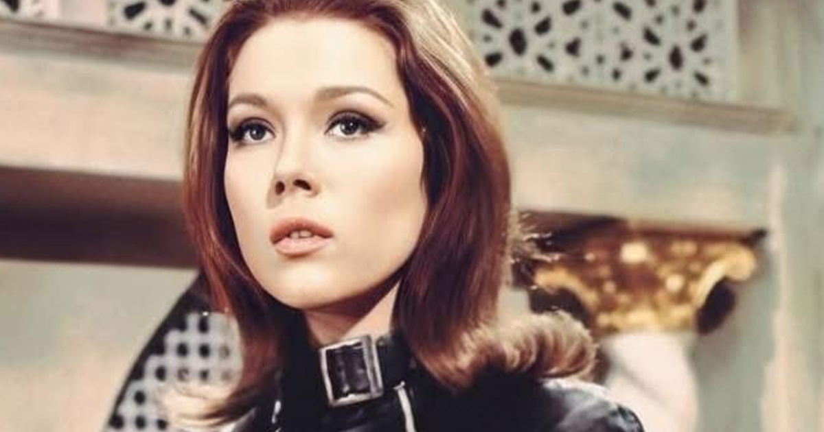 Young Diana Rigg with red hair