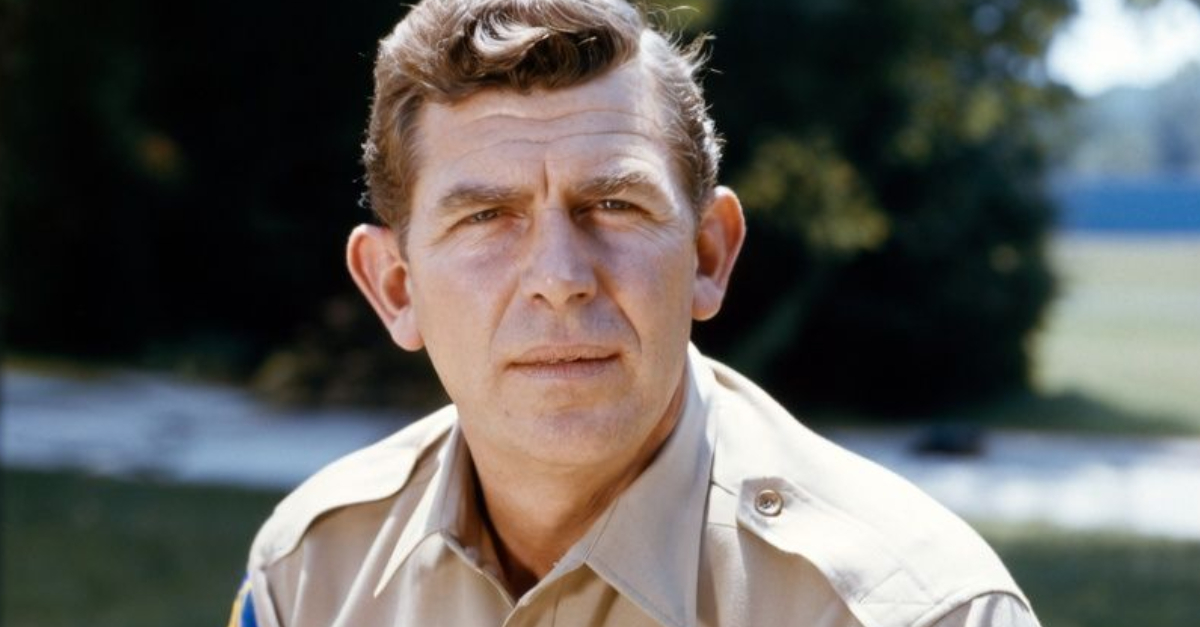 Andy Griffith in uniform in a publicity portrait for 'The Andy Griffith Show'