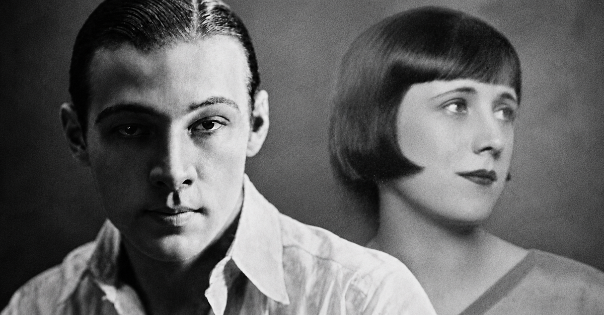 Composite image of Rudolph Valentino circa 1919 and Jean Acker in 1923