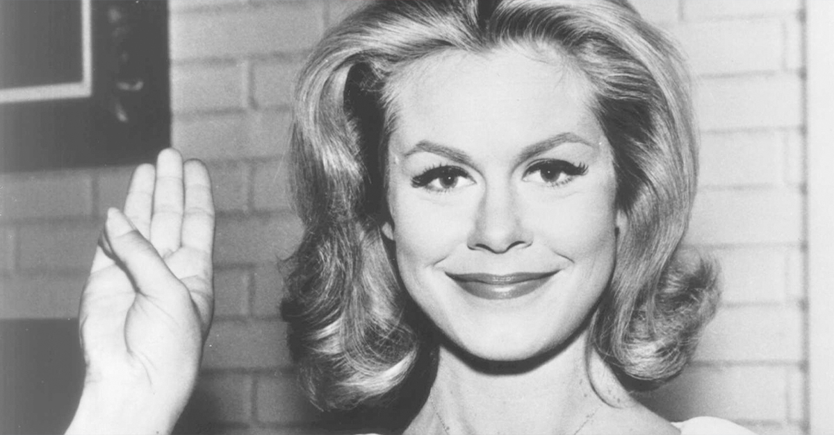 American actor Elizabeth Montgomery makes a pledge, 1960s.