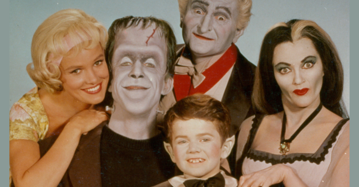 Pat Priest, Al Lewis and Butch Patrick along with Fred Gwynne and Yvonne De Carlo of the Munster family