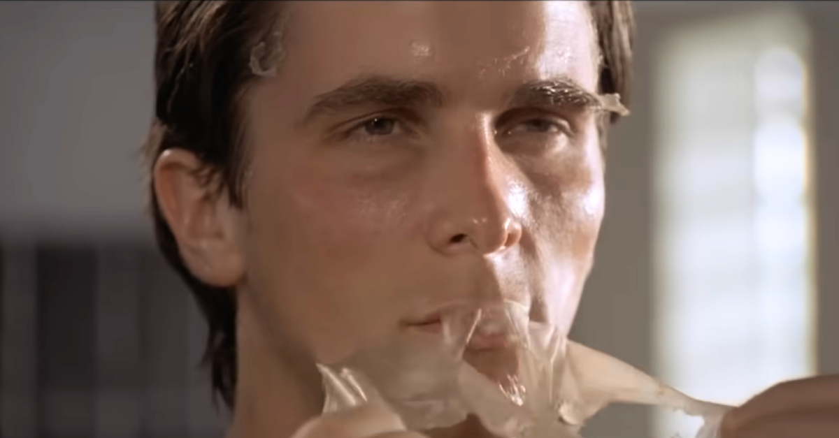 Screenshot from American Psycho, 2000, Amazon Prime Video