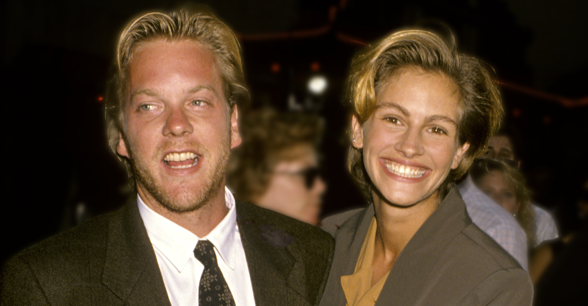 Julia Roberts And Kiefer Sutherland At "Young Guns II" Hollywood Premiere