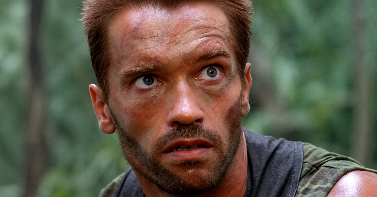 Screenshot of Arnold Schwarzenegger as Dutch in Predator (1987)